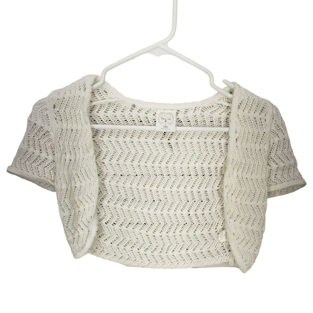 Pony Tails Cardigan Girls L 6x‎ Stretch Open Dress Cover Up Modest Crochet Knit